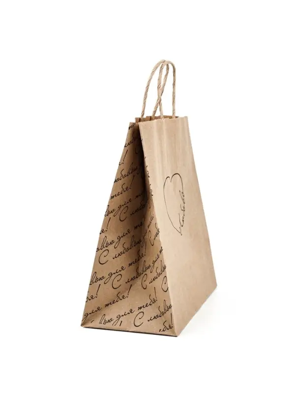 Пакет подарочный крафтовый &laquo;Сердце&raquo;, 22 х 25 х 12 см