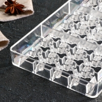 Форма для конфет и шоколада &laquo;Пазлы&raquo;, 20&times;12&times;2,5 см, 32 ячейки 2&times;2&times;0,8 см, цвет прозрачный