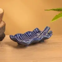 Мыльница "Геккон" керамика, цв. синий, 12х7х3 см