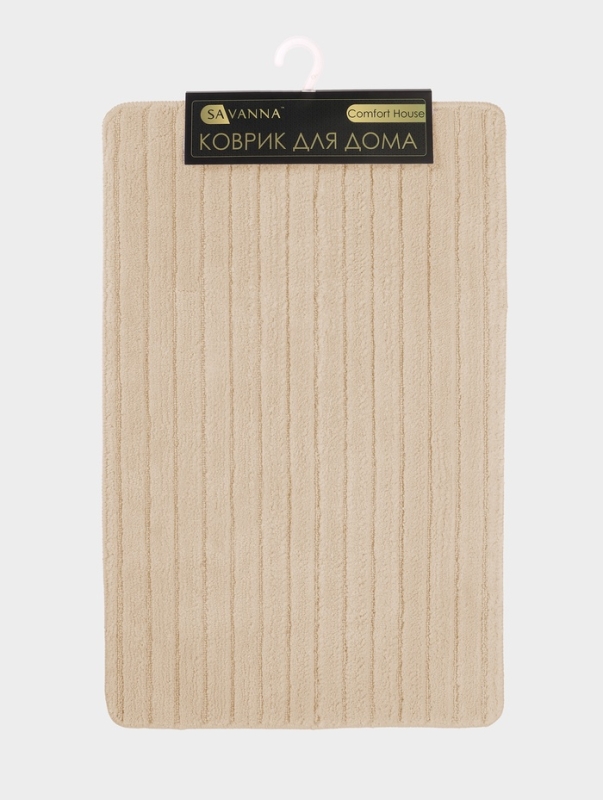 Коврик Savanna, 50&times;80 см, ворс 1 см, микрофибра, бежевый
