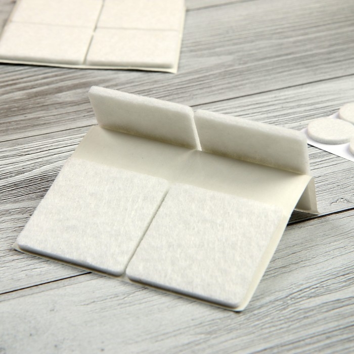 Накладка мебельная TUNDRA, 40 х 40 мм, квадратная, белая, 8 шт.