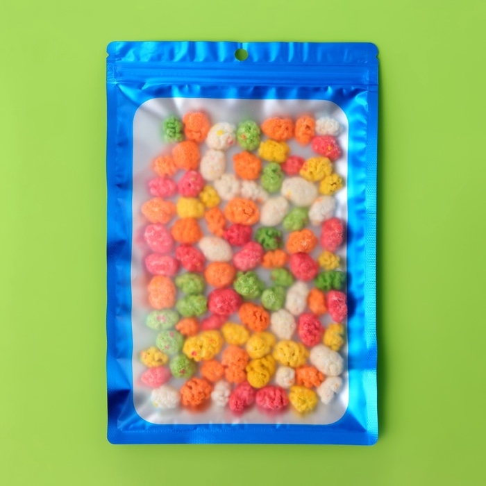 Пакет Зип-лок с окном, с еврослотом, синий, 15.5 х 23.5 см набор 20шт  10460426