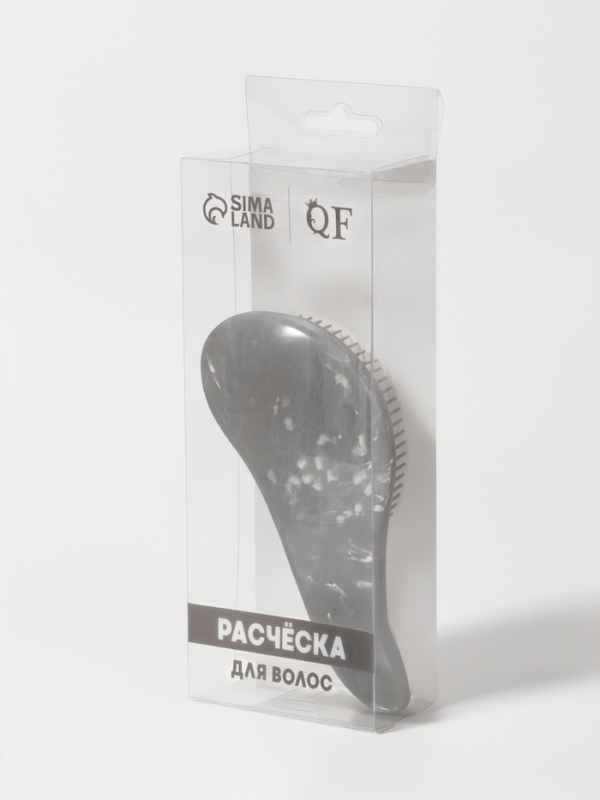Расческа массажная Tangled МРАМОР 14,5*6(&plusmn;1)см серый PVC-коробка QF