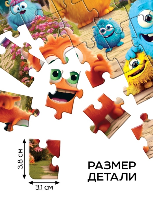 Набор пазл с игрушкой Набор пазл с игрушкой "Милые монстрики"