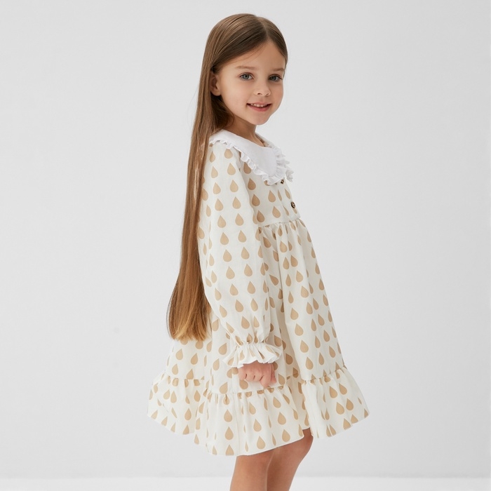 Платье детское с воротником KAFTAN Платье детское с воротником KAFTAN "Капелька", р.30 (98-104 см)