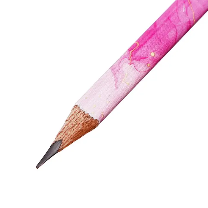 Карандаш чернографитный НВ с ластиком, Линейка, корпус треугольный МИКС