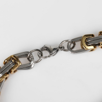 Браслет мужской «Стальной» не стандарт, цвет серебряно-золотой, 21,5 см Браслет мужской «Стальной» не стандарт, цвет серебряно-золотой, 21,5 см