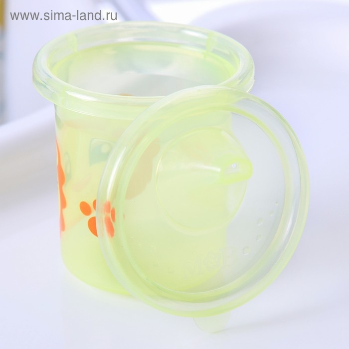 Поильник детский &laquo;Львенок Лео&raquo;, с твёрдым носиком, 200 мл, цвет желтый