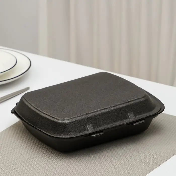 Ланч - бокс одноразовый, 24,7&times;20,6&times;3,5 см, 1 секция, чёрный