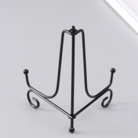 Подставка для тарелок металл 15х9,5 см, чёрная "Узорная" для тарелок d=15-18 см набор 5 шт   1088043