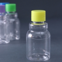 Баночка для скрапбукинга пластик "Бутылочка с кольцом" 50 мл  набор 6 шт 3,7х3,7х7,5 см