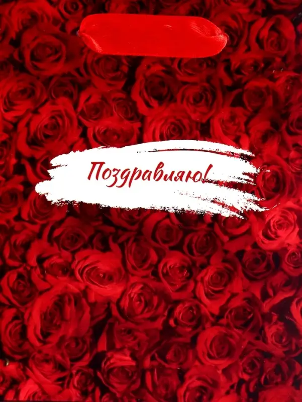 Пакет подарочный вертикальный &laquo;Поздравляю&raquo;, S 12&times;15&times;5.5 см