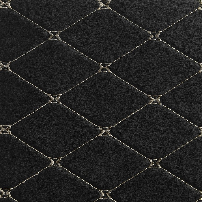 Органайзер кофр в багажник, C2R HT087, 48&times;30&times;30 см, экокожа, черный, бежевая строчка