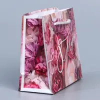 Пакет подарочный ламинированный, упаковка, &laquo;С 8 марта&raquo;, S 12 х 15 х 5.5 см