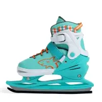 Коньки детские раздвижные BlackAqua, р. 27-30, для фитнеса, мятные, оранжевые