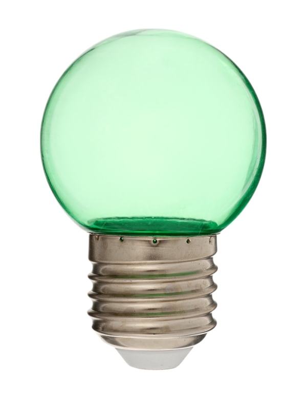 Лампа светодиодная, G45, Е27, 1.5 Вт, для белт-лайта, прозрачная, зеленая, набор 10 шт Лампа светодиодная, G45, Е27, 1.5 Вт, для белт-лайта, прозрачная, зеленая, набор 10 шт