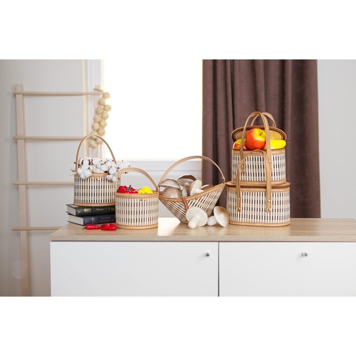 Корзина для хранения Доляна Nature, 28&times;19&times;12,5 см, бамбук