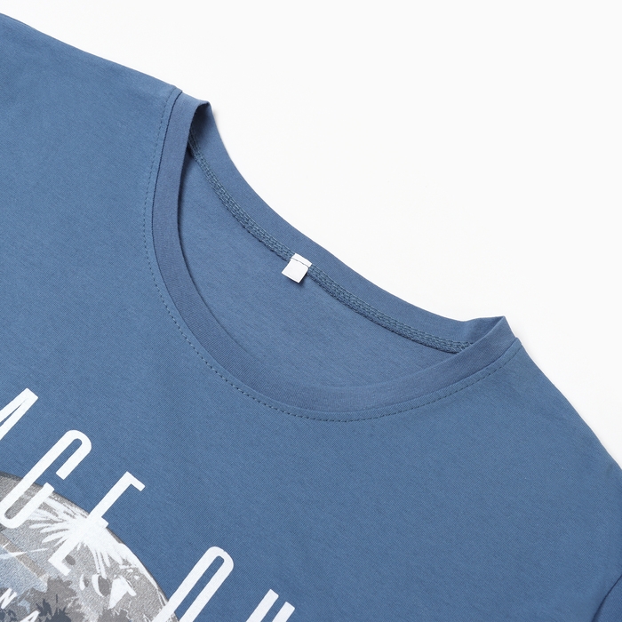 Пижама мужская (футболка/шорты), цвет серо-голубой, размер 52 Пижама мужская (футболка/шорты), цвет серо-голубой, размер 52