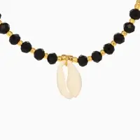 Браслет "Лила" длина 16 см, цв. чёрный, золотистый