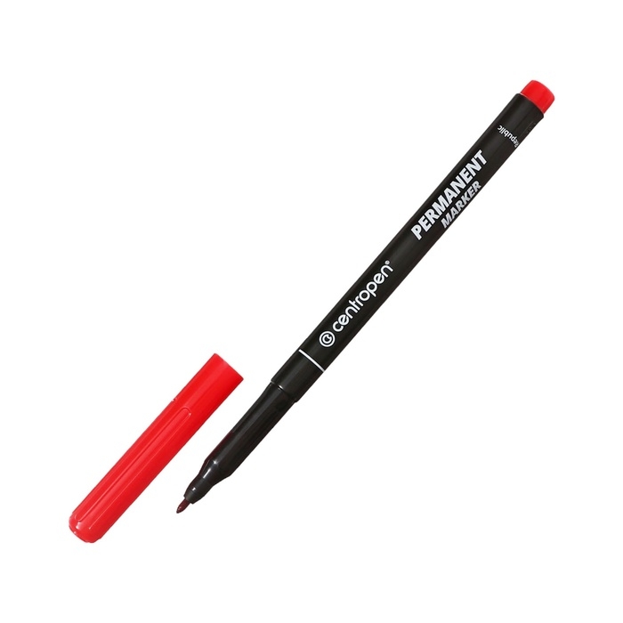 Маркер перманентный 2.0 мм Centropen 2536, линия 1 мм, цвет красный, светостойкий