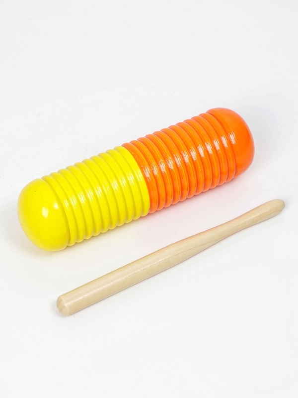 Музыкальный инструмент Гуиро Music Life трещотка, 14 х 4,5 см, желтый с красным Музыкальный инструмент Гуиро Music Life трещотка, 14 х 4,5 см, желтый с красным