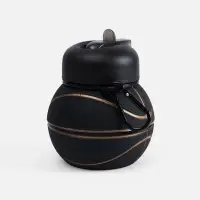 Складная бутылка для воды Basketball Flex, черная