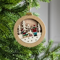 Ёлочная игрушка &laquo;Шар с детьми&raquo;, от батареек, свечение тёплое белое