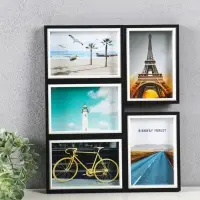 Фоторамка МДФ, стекло на 5 фото 10х15 "День и ночь" 35,5х28,5х2,2 см