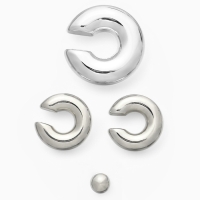 Серьги и каффы &laquo;Бублик&raquo;, набор 4 шт. три дуги, цвет серебро