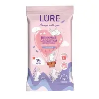 Влажные салфетки Lure для всей семьи, 15 шт.