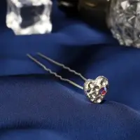 Шпилька для волос &laquo;Блестящее сердце&raquo;, 1&times;6.5 см, серебро