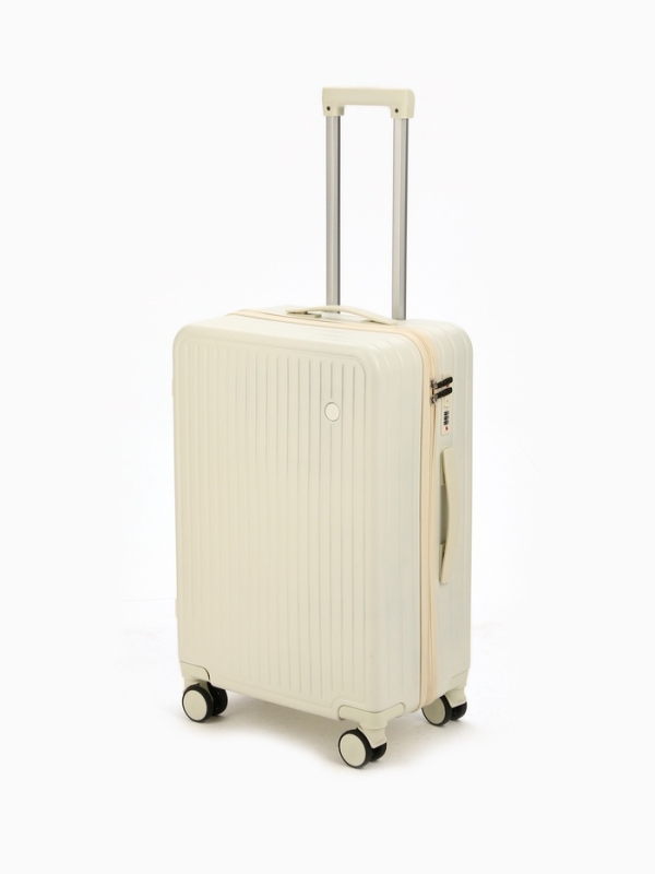 Чемодан 24", PС, 42*27*66, отд на молнии, код замок, 4 колеса, белый