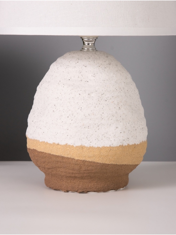 Лампа настольная "Скала" 1х40Вт Е27 бежевый/белый 20х20х32см