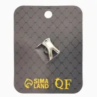 Кольцо для платка "Цветок Хризантема", цвет белый в чернёном серебре