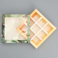 Коробка для конфет, кондитерская упаковка, 9 ячеек, &laquo;Любимому учителю&raquo; 14.5 х 14.5 х 3.5 см