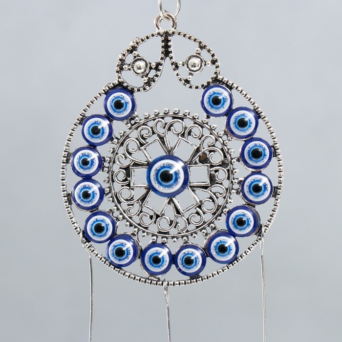 Музыка ветра металл "Ажурный круг" от сглаза 2 колокольчика 24 см