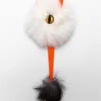 Дразнилка-удочка  из меха кролика "Монстрик" на деревянной палочке