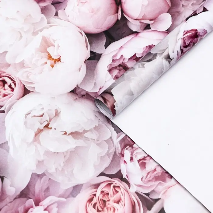Бумага упаковочная, глянцевая &laquo;Весенний букет пионов&raquo;, 40&times;60 см
