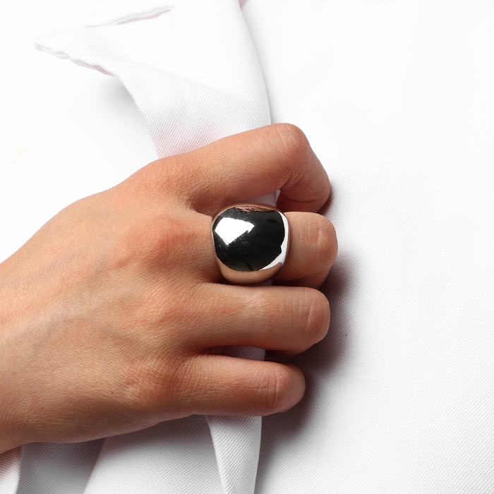 Кольцо металл &laquo;Тренд&raquo; объемный купол, цвет серебро, размер 17