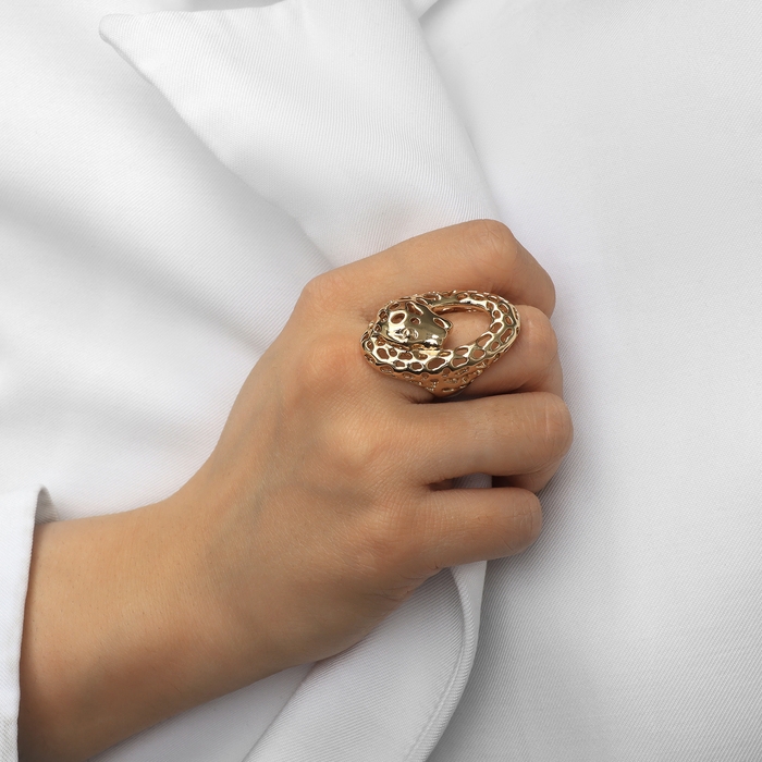 Кольцо металл &laquo;Тренд&raquo; гепард, цвет золото, размер 17