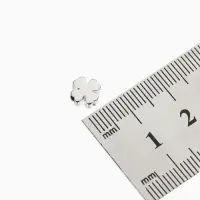 Бусина-разделитель родир. &laquo;Клевер&raquo;, 7&times;7мм, d(вн.)=2мм, (набор 10 штук), медь, цвет серебро