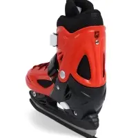 Коньки детские раздвижные BlackAqua, р. 30-33, для фитнеса, с роликовой платформой, красные, чёрные