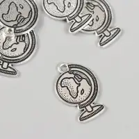 Металлический элемент, декоративная подвеска &laquo;Арт Узор. Глобус&raquo;, 2.5&times;1.8 см