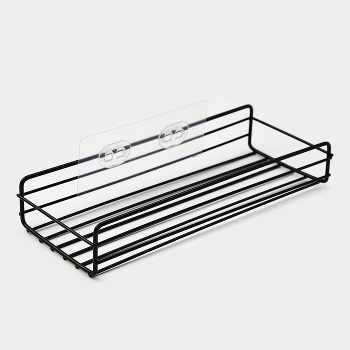 Полка на липучке Доляна, 26,5&times;11&times;5 см, цвет чёрный