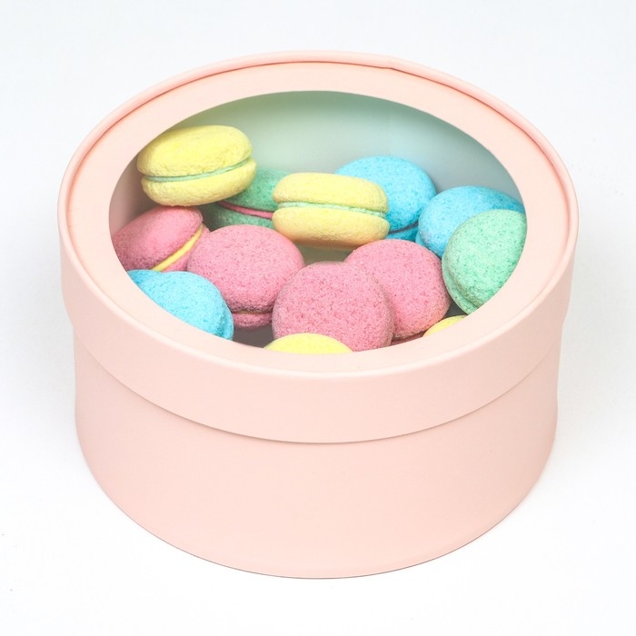 Подарочная коробка "Розовый персик" завальцованная с окном, 21 х 11 см