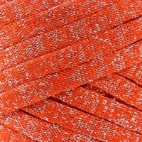 Трикотажная пряжа "Риббон" с люрексом 85м/170&plusmn;5 гр (Рябина, люрекс: Серебро)