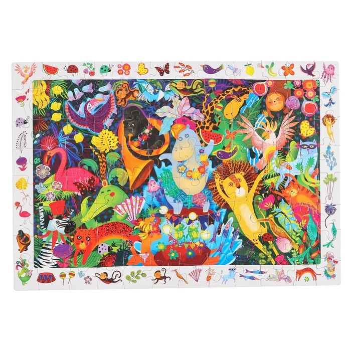 IQ-пазл с развивающей игрой &laquo;Весёлая вечеринка в джунглях&raquo;, 6+, 96 элементов