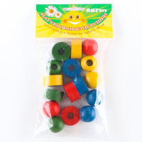 Шнуровка &laquo;Шарики и шайбочки&raquo;, бусы геометрические цветные