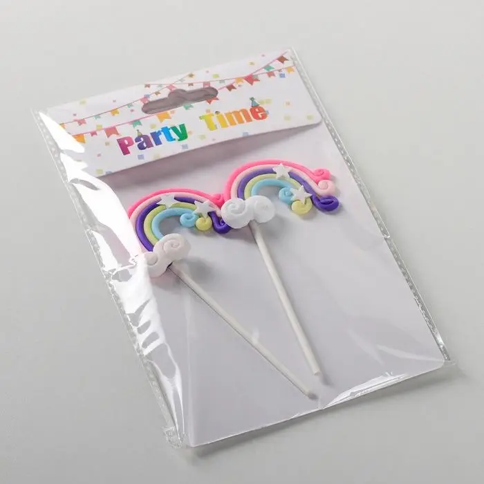 Набор топперов для торта &laquo;Радуга&raquo;, 2 шт, 12,5&times;5 см