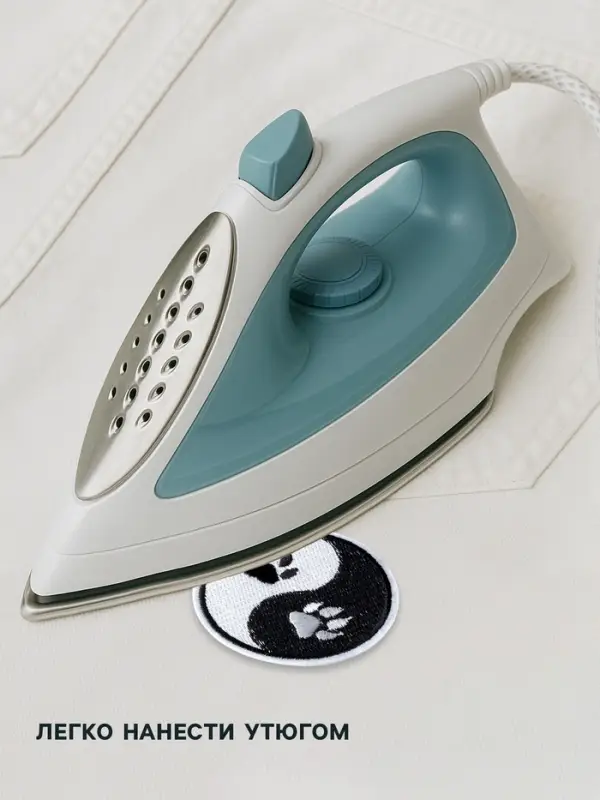 Термоаппликация &laquo;Инь-Ян&raquo;, 6&times;6 см, чёрно-белая